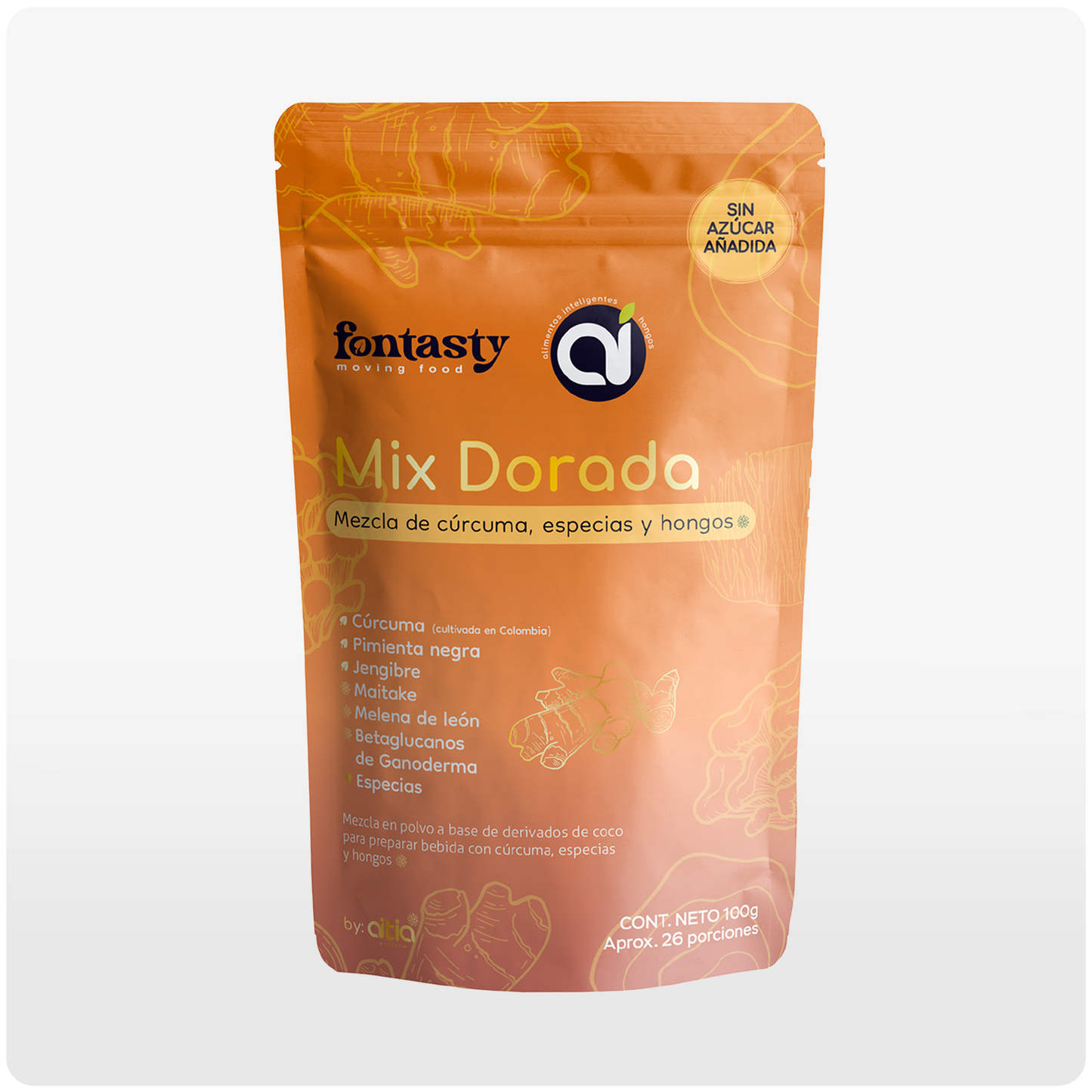 Mix Dorada - Mezcla de cúrcuma, especias y hongos
